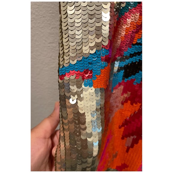 FRENCH CONNECTION Multicolor Gold Mini Sequin Sleeveless Dress - Picture 5 of 9